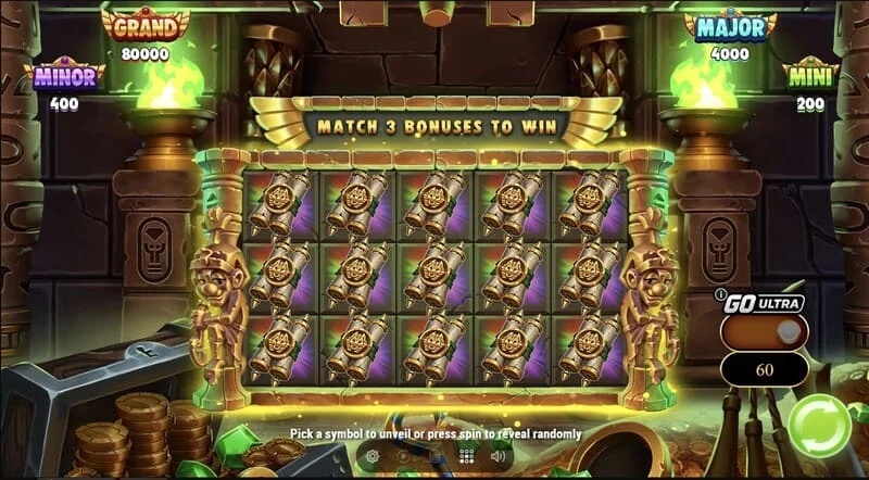 Wrappin' More Gold – Collect & Win -ruudukko kasvavan muumion kanssa